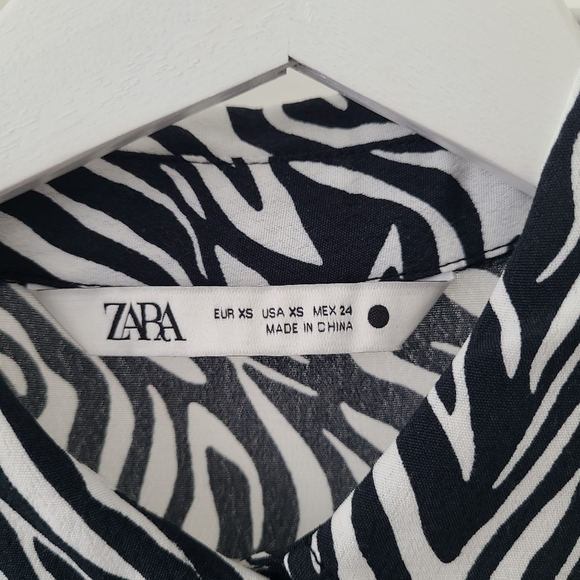 ZARA Belted Animal Print Dress - Picture 6 of 8